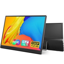 Yxk 15.6" 1080P USB-C HDMI Portable Monitor Ultra-Slim Travel Display Kickstand