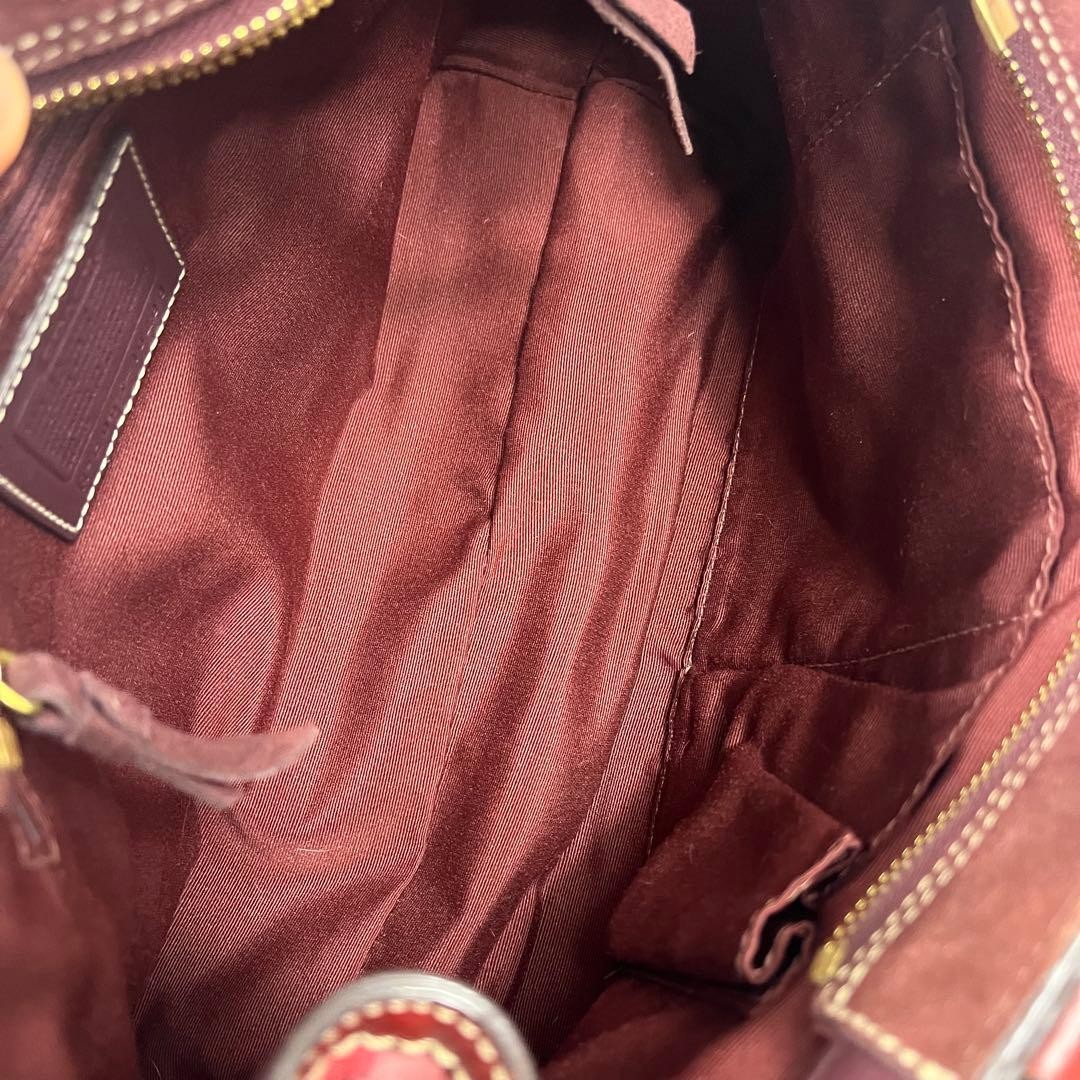 Coach Patchwork Suede Leather Mini Boston Bag Red… - image 17