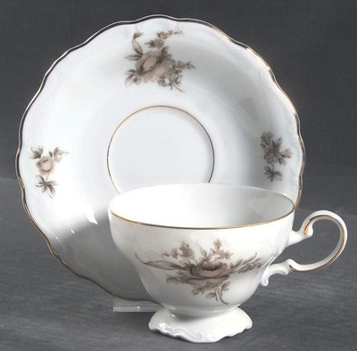 Johann Haviland Sepia Rose Cup & Saucer 6368225