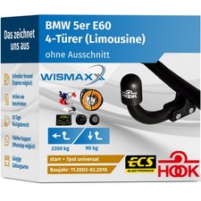 ANH�NGERKUPPLUNG f�r BMW E60 5er 03-10 starr HOOK +7polig E-Satz ABE