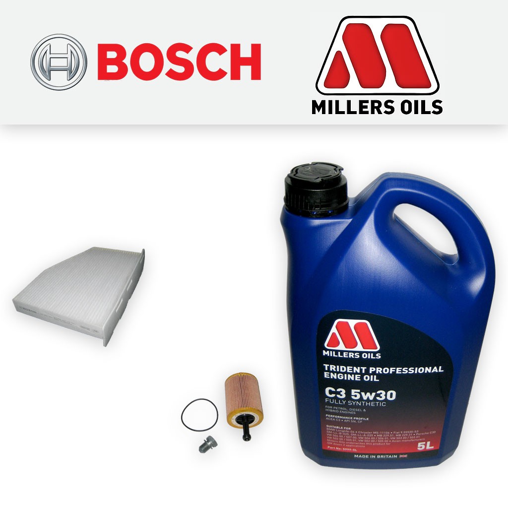 SERVICE KIT for AUDI A3 (8P) 1.9 TDI OIL CABIN FILTERS +5L OIL (2003-2012)