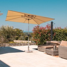 6.5' x 10' Rectangular Patio Umbrella Table Umbrella with 8 Sturdy Ribs Tilt