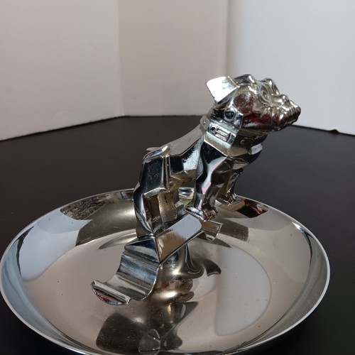 Vintage 1950's MACK TRUCK BULLDOG Chrome Cigar Ashtray; #87931, USA