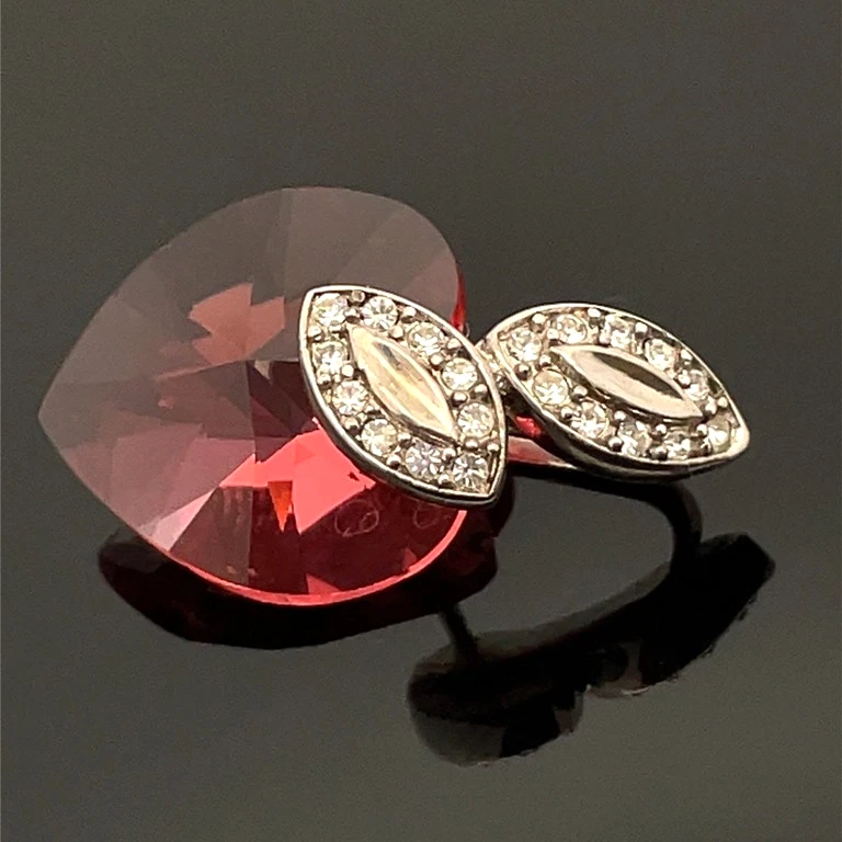 ANHÄNGER AUS MESSING MIT ZIRKONIA & KRISTALL   SCHMUCKJAGD - Bild 4 von 4