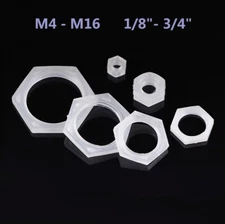 Plastic Nut Hexagonal Nylon Nut Plastic Nut M4 M6 M8 M10 M12 M14 M16 1/8"- 3/4" 