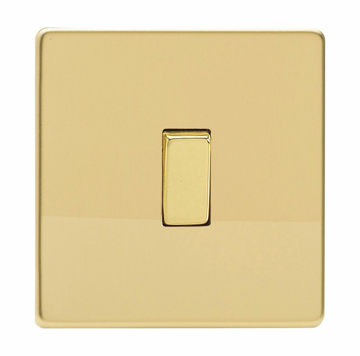 Varilight XDV1S Screwless Polished Brass 1 Gang 1 or 2 Way Rocker Light Switch