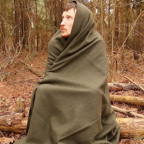 2lb Wool Blanket Olive Drab Green Warm Army Military Emergency Survival Camping - Picture 3 of 3