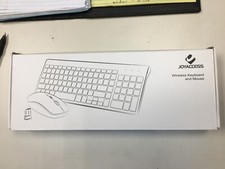 Joyaccess Silver White Wireless Bluetooth Keyboard And Mouse Combo Full Size