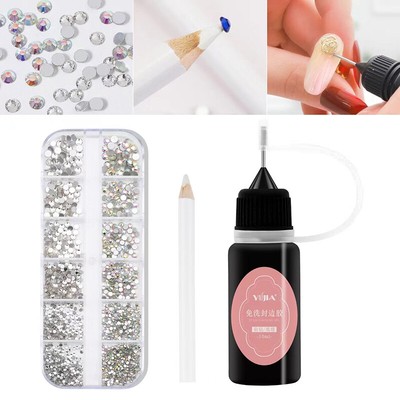 10ml Nail Rhinestone Adhesive Glue Dot Drill Tool Drill Soak Off Nail Art G#lk