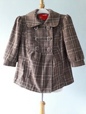 Ladies Miss Posh Brown Check Tweed Jacket Coat ~ Size 10 Vgc