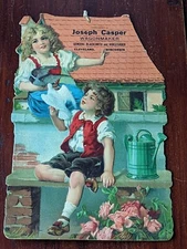 Victorian Die Cut Advertising Cleveland Wisconsin Wis Wagon Maker Blacksmith 