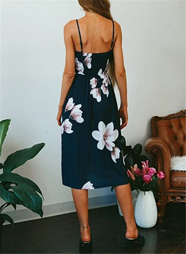 BOHO Womens Strappy Sun Dresses Summer Holiday Beach Midi Dress Plus Size 6-20 - Picture 58 of 83