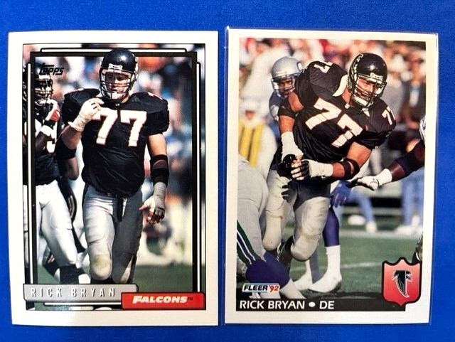 NFL - Rick Bryan 1992 Topps & 1992 Fleer Football - Falcons