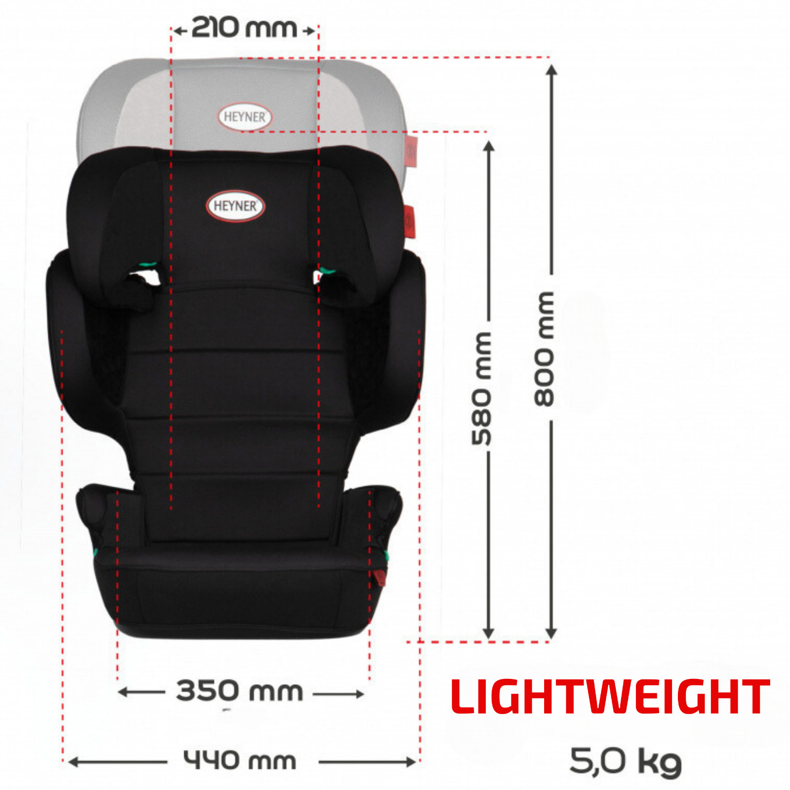 I-Size Isofix Back Booster per Bambini 4-12 anni Pieghevole Compatto Salvaspazio Borsa da Trasporto foto 4