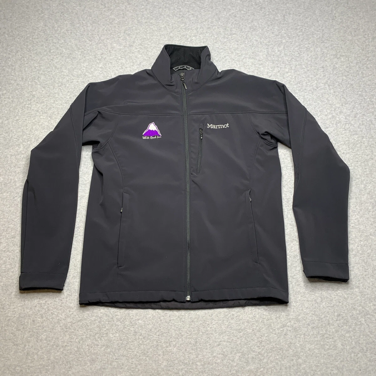 Marmot Mens Jacket Black Softshell Full Zip CC 426 Size M White