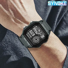 SYNOKE Men's Waterproof Digital Watch Multifunction Fashion Casual Wristwatch
