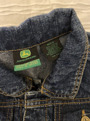 John Deere Youth Boys Girls Classic Denim Blue Jean Jacket Medium 5-6 EUC - Picture 2 of 5