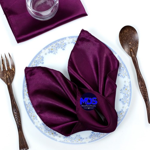 Serviettes de table carrées en satin 12 pouces/20 pouces mouchoir fête de mariage - LIVRAISON GRATUITE - Photo 21/45