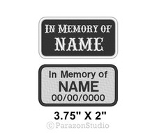 Custom Embroidered In Memory Of Motorcycle Biker MC Sew on Patch 3.75" X 2" A 