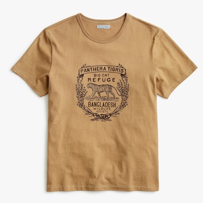 Wallace Barnes J Crew Vintage Tiger Graphic Tubular T Shirt Made
