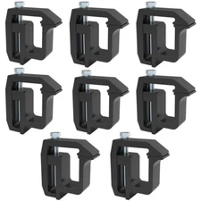 8 PCS Clamps Truck Caps Topper Camper Shell Mounting Heavy Duty Aluminum Black