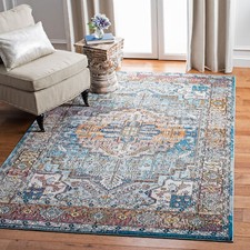 Safavieh Power Loomed Aria Collection Turquoise Area Rugs - ARA191K