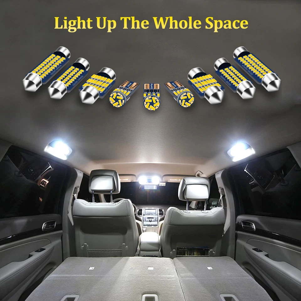 Kit de paquete de bombilla de etiqueta interior LED blanca para Chevy Suburban Tahoe 2007-2014 Foto 3 de 4