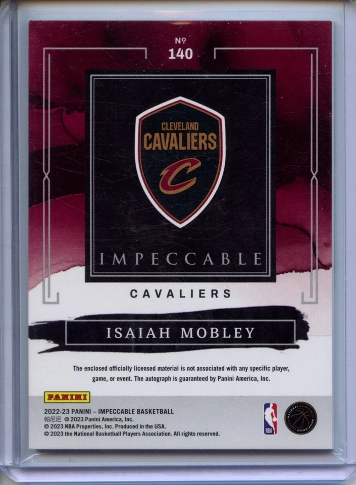 Elegance Rookie Jersey Autographs #140 Isaiah Mobley /25 (AU, MEM, RC) - Image 2 of 2