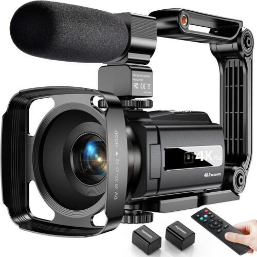 4K Videokamera Camcorder 48MP WiFi Vlogging Camera für YouTube 16X Digitale IR - Bild 1 von 12