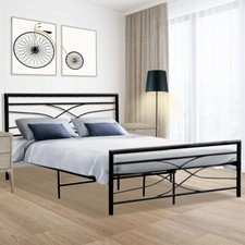 Image of Small Double 4FT,Double 4FT6,Single 3FT Metal Steel Bed Frame Bedroom Furniture