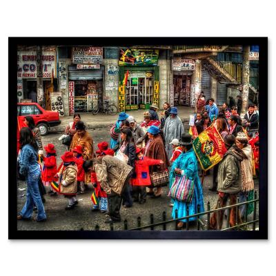 Kulturparade Tradition Kind El Alto Bolivien 12 x 16 Zoll gerahmter Kunstdruck