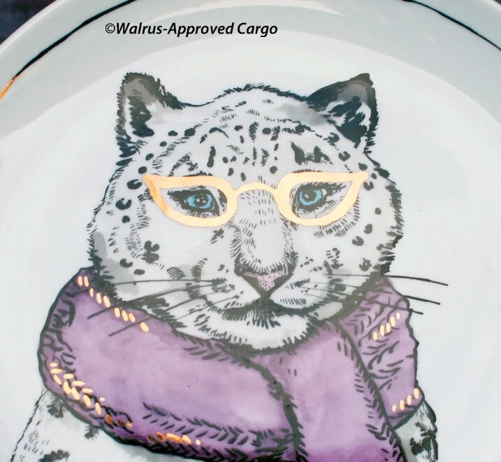 PLATOS DE LEOPARDO DE LA BODEGA (2) -NUEVO- NADA RUGE "¡CHIC!" COMO DOS GATOS SWINGIN' Foto 2 de 4