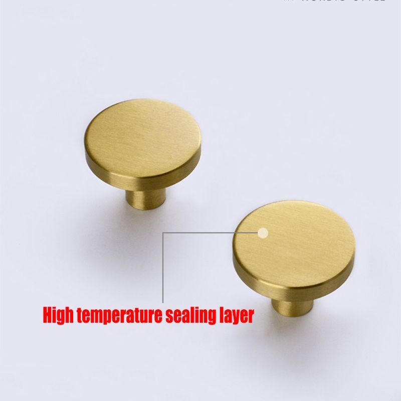 Round Brass Drawer Pulls Handles Dresser Door Knob Home Kitchen