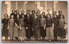 Postcard RPPC All Women's Group Real Photo Long Dresses Grim Faces