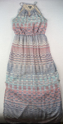 Lily Rose  Halter Neck  High Waist  Double Split Hem Lined Maxi Dress Size Small