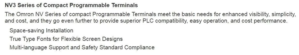 Omron NV3W-MR40 NV Series 3.1" STN Touchscreen HMI Display – New in Box - Image 3 of 3