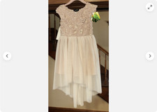 Zunie Toddler Girl's Floral Tulle Dress Low Party Dress CHAMPAGNE 6 NWT
