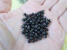 Black 3mm Acrylic-Plastic Faceted Style Beads Loose / 1.2 Ounces / 3