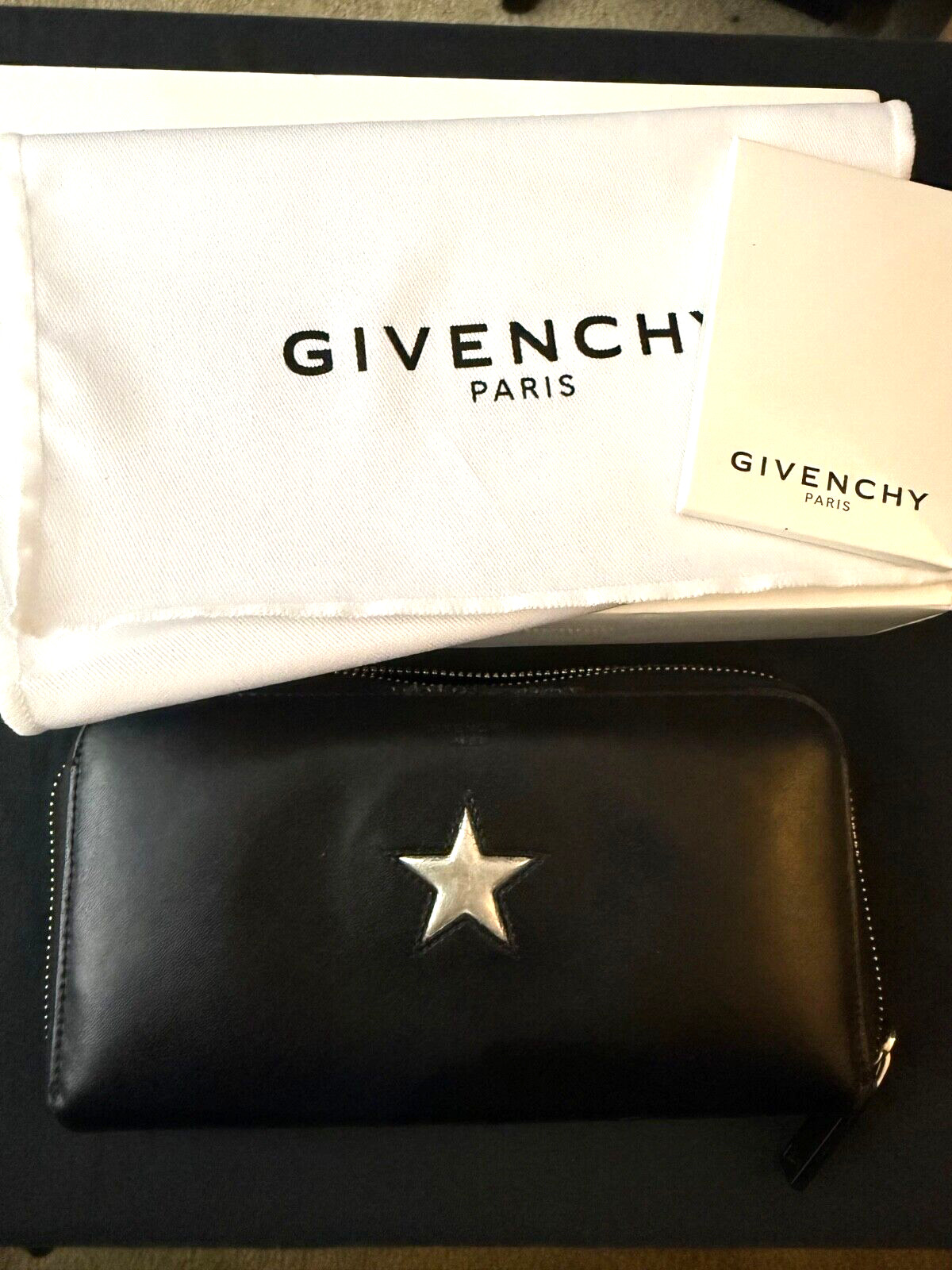 Givenchy Black Leather Long Wallet/Pre-Loved!!