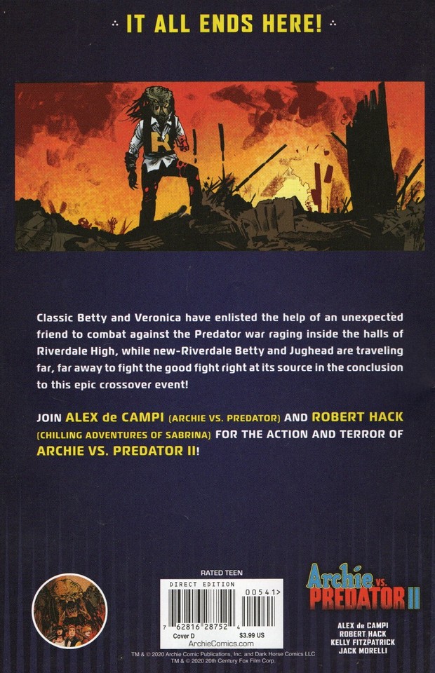 Archie vs. Predator II Comic # 5 Cover D Variant (New) | eBay