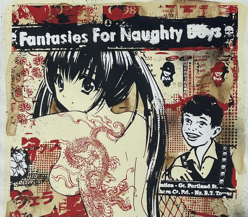 HUSH (b.1973) - “Fantasies for Naughty Boys II” Limited Ed. 2/2 - Signed & Dated - Image 4 of 4