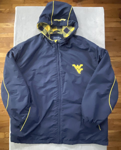 Mens XL Crable Fleece Lined WVU Mountaineeers Coat Jacket Hooded Grandpacore