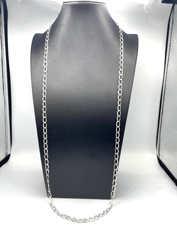 Collana lunga Unoaerre in argento 835 vintage anni '60 Italia catena da donna - Immagine 2 di 4
