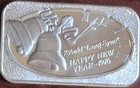 1976 USSC Happy New Year w/Club 1 oz .999 Fine Silver Vintage Rare Art Bar
