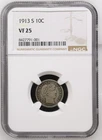 1913 S Barber Dime NGC VF 30 - KEY DATE!