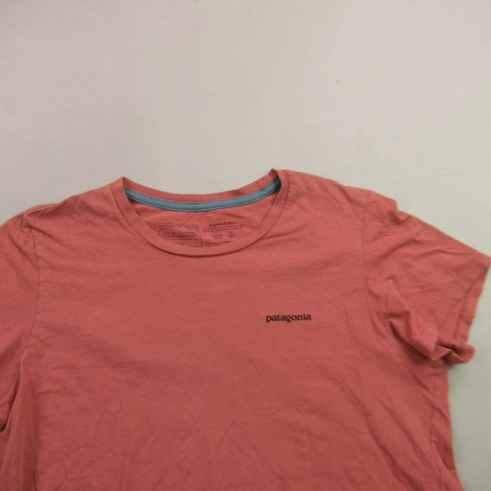 Patagonia Shirt Girls Medium Crew Neck Lightweight Casual Short Sleeve Peach - Image 3 of 4