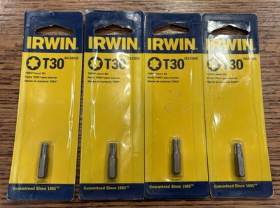 (4) Irwin 3053028 T30 Torx 1'' insert bit Bits New