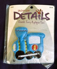VTG TRAIN fabric applique child Iron on 3”x2¾” Blumenthal Lansing Co 2000 NEW