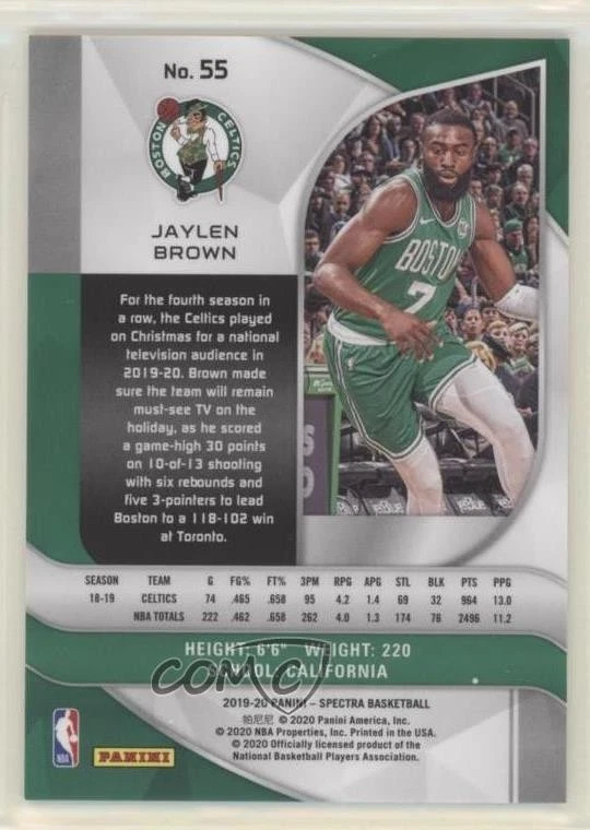 2019-20 Panini Spectra Jaylen Brown #55 - Image 2 of 2