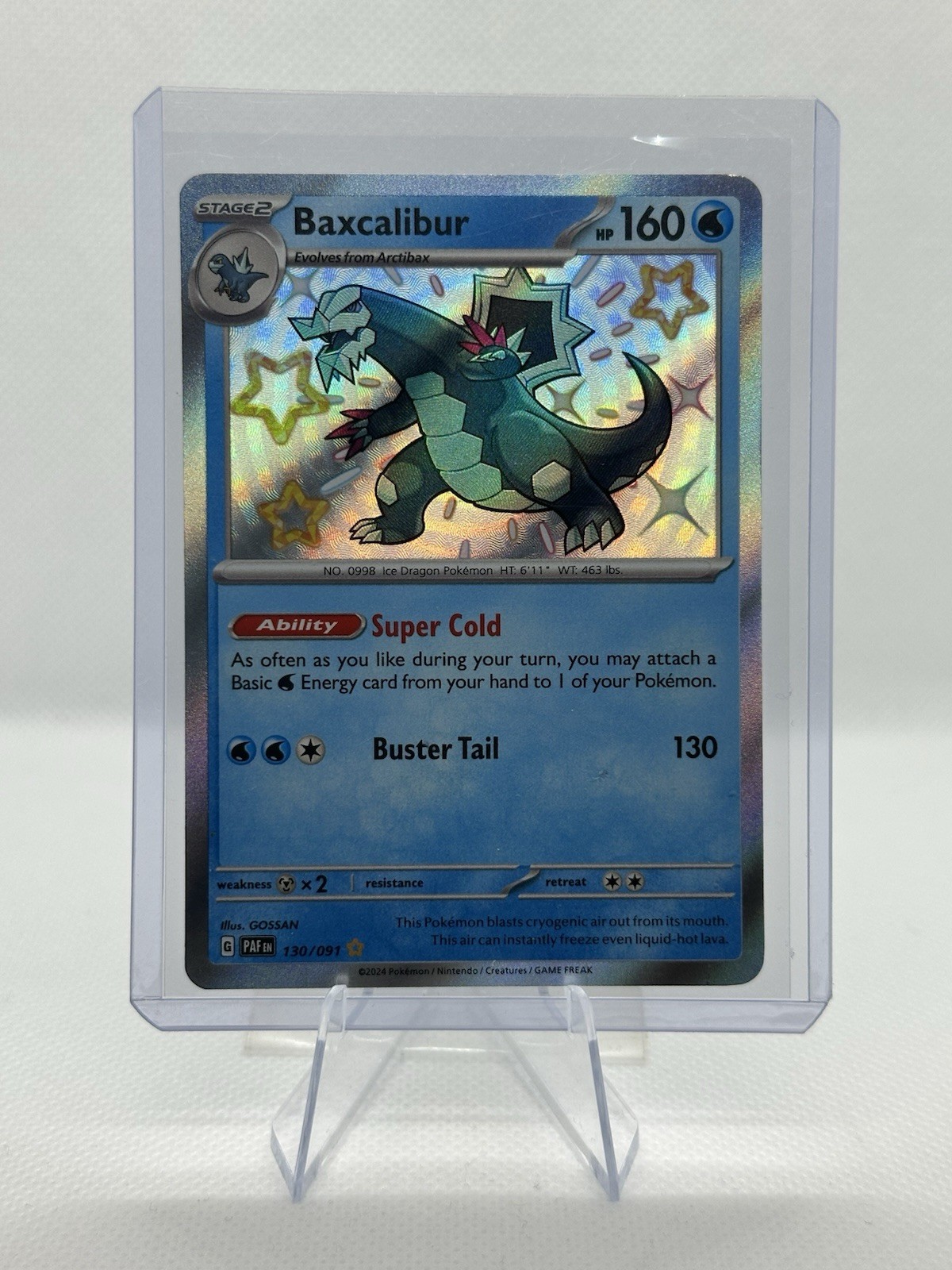 Pokémon Baxcalibur 130/091 SV: Paldean Fates Shiny Rare Holo